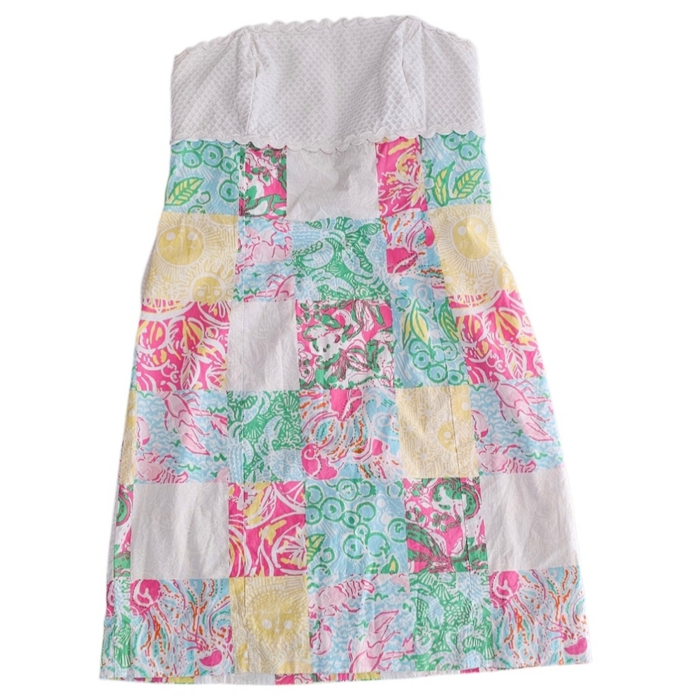 Lilly Pulitzer Franco Multi State Patch Strapless… - image 1